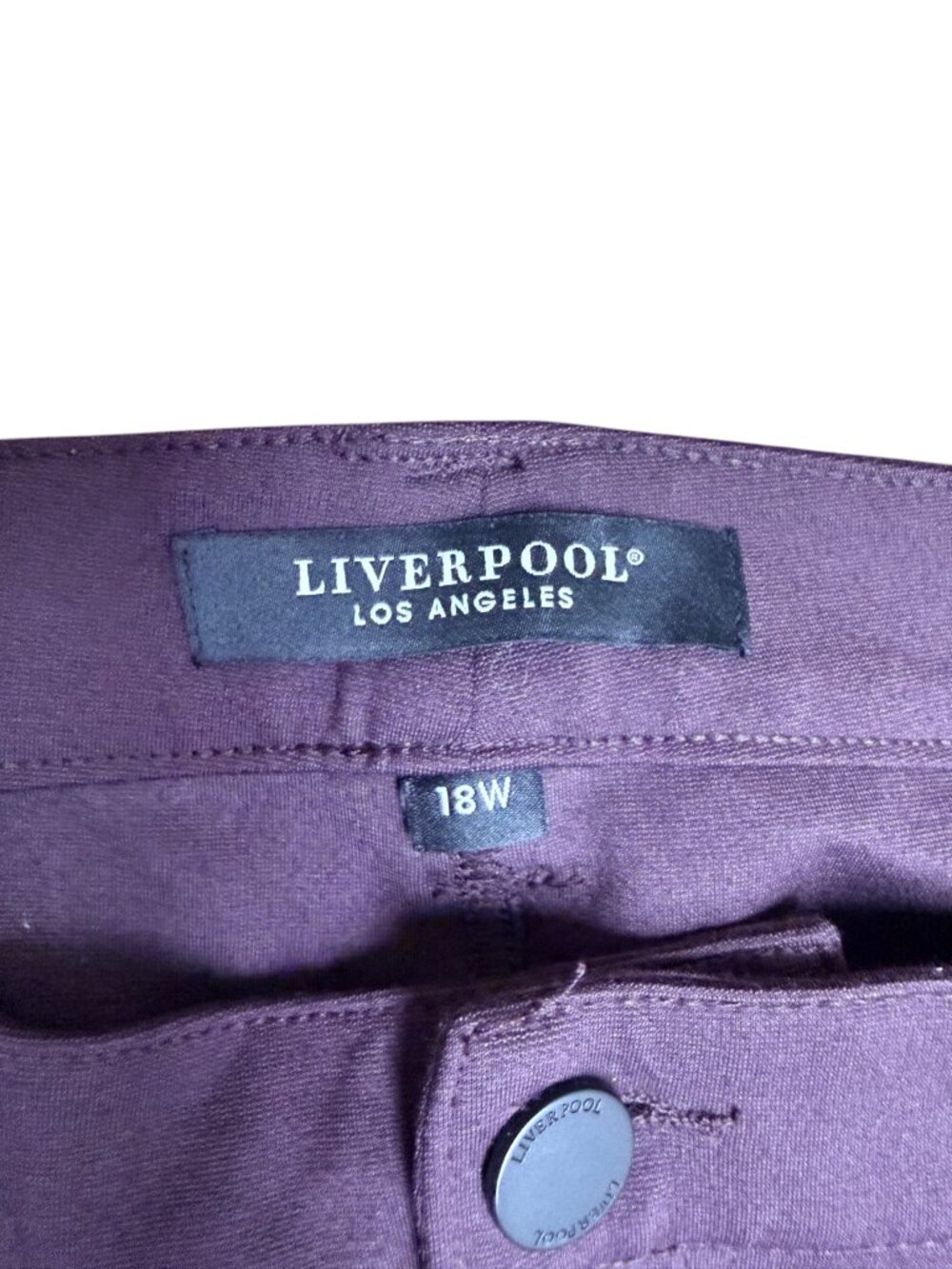 LIVERPOOL Women's EUC Madonna Leggings/Ankle Pants in "Aubergine" | Size 18W - Picture 4 of 9